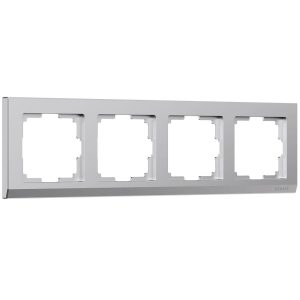 Рамка Werkel Stark четырехместная серебряная матовая (a063456)