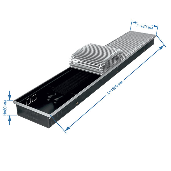 original-1036.jpg Конвектор внутрипольный Gekon Eco с 1 теплообменником 1800х180х80 мм боковое/нижнее подключение — изображение 1