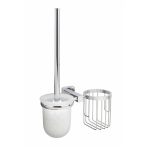 Ершик для унитаза WasserKraft Lippe подвесной с корзиной для освежителя металл хром (K-6535)