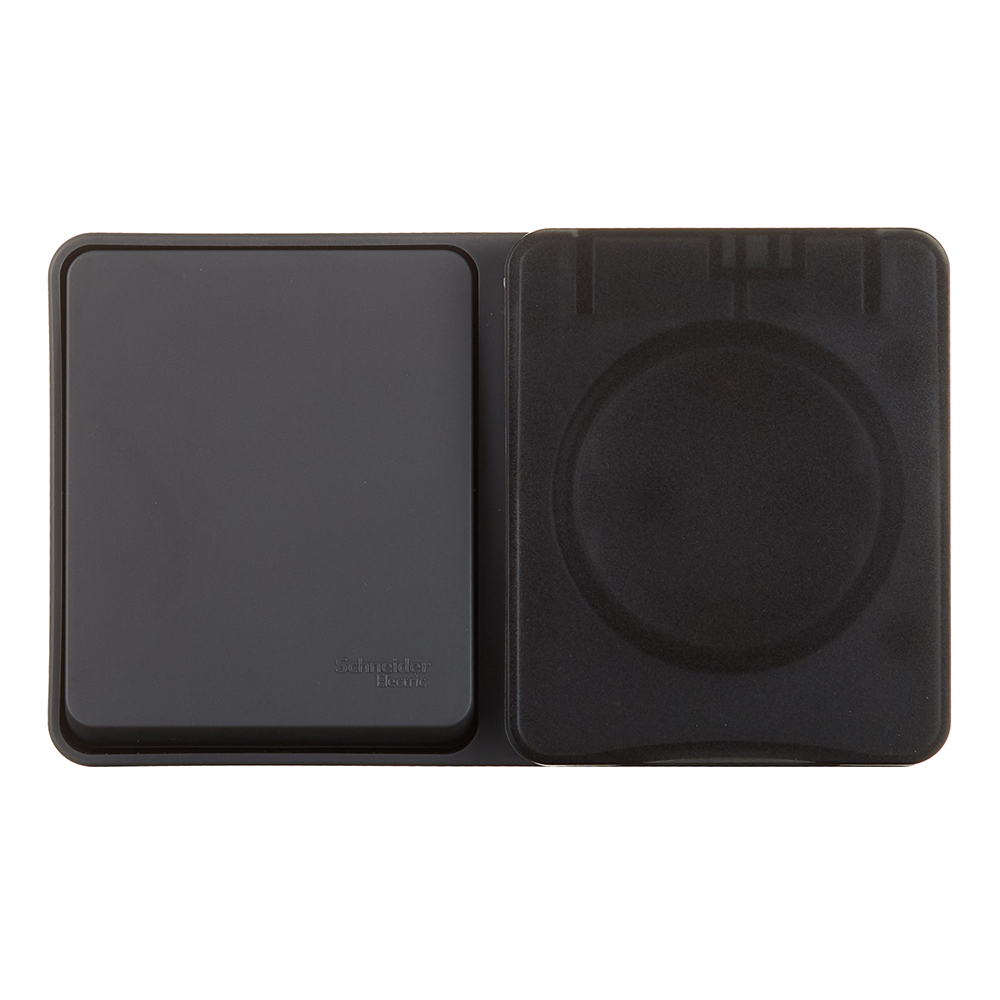 original-11005.jpg Блок выключатель и розетка Systeme Electric AtlasDesign Profi54 одноклавишный накладной антрацит (ATN544070) — изображение 1