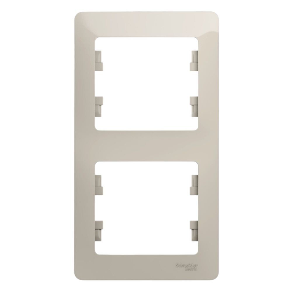 original-11259.jpg Рамка Systeme Electric Glossa двухместная молочная (GSL000906) — изображение 1