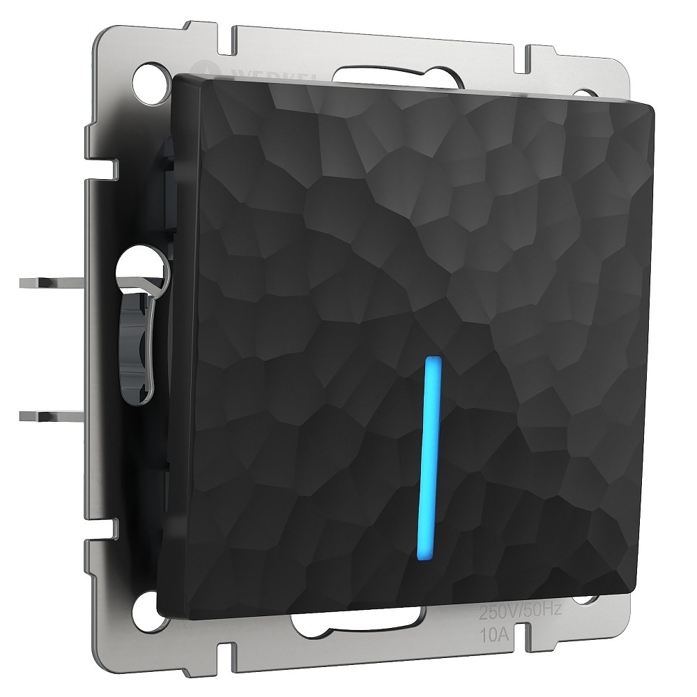 original-11549.jpg Выключатель Werkel одноклавишный встраиваемый черный с подсветкой (a052058) — изображение 1