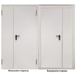 Дверь противопожарная двухстворчатая Промет ДП-2-EIS-60 глухая правая серый RAL 7035 1250х2050 мм