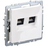 Розетка компьютерная IEK Brite РК10-2-БрБ встраиваемая белая 2хRJ45 (BR-K20-1-K01)