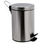 Ведро для мусора WasserKraft K-665 с крышкой 5 л металл никель с педалью