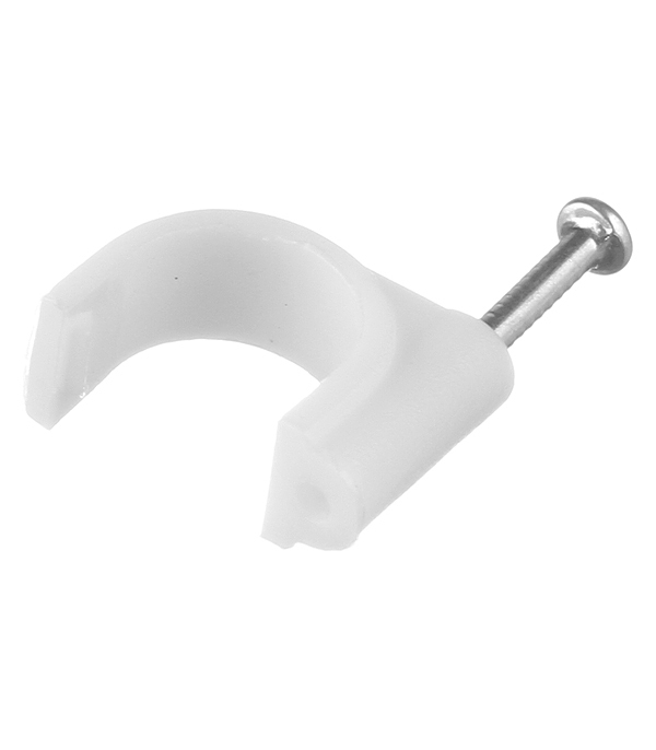 original-11727.jpg Скобы для крепления кабеля круглые Rexant 12 мм полиэтиленовые белые (50 шт.) (07-4012) — изображение 1