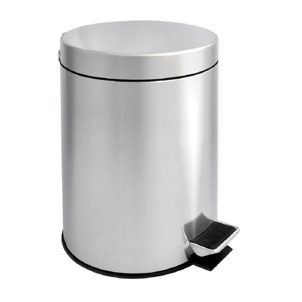 original-11830.jpg Ведро для мусора Solinne с крышкой 5 л нержавеющая сталь хром с педалью — изображение 1