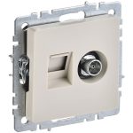 Розетка телевизионная/ компьютерная IEK Brite РТВ-РК12-БрКр встраиваемая бежевая (BR-AK20-1-K10)