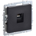 Розетка компьютерная IEK Brite РК10-БрЧ встраиваемая черная (BR-K10-1-K02)