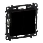 Выключатель Legrand Valena Life двухклавишный встраиваемый антрацит (756305)