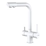 Смеситель для кухни WasserKraft белый с поворотным изливом с подключением к фильтру однорычажный (A8357)