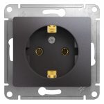 Розетка Systeme Electric Glossa встраиваемая графит (GSL001343)