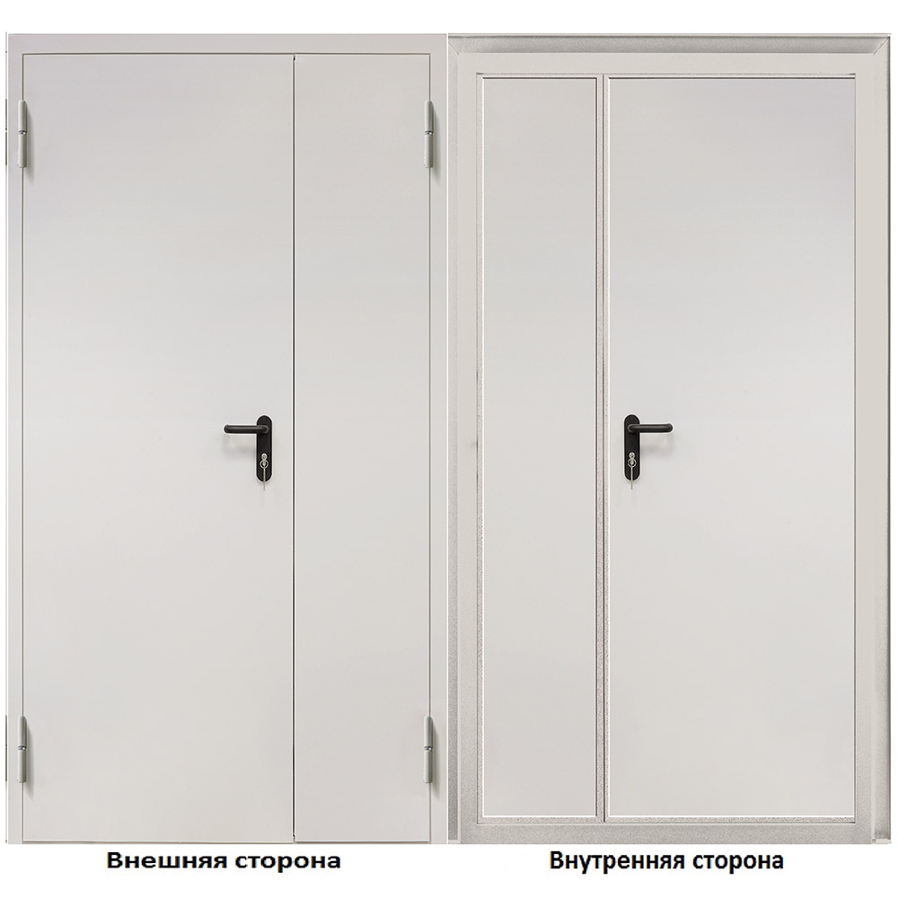 original-12702.jpg Дверь противопожарная двухстворчатая Промет ДП-2-EIS-60 глухая левая серый RAL 7035 1250х2050 мм — изображение 1