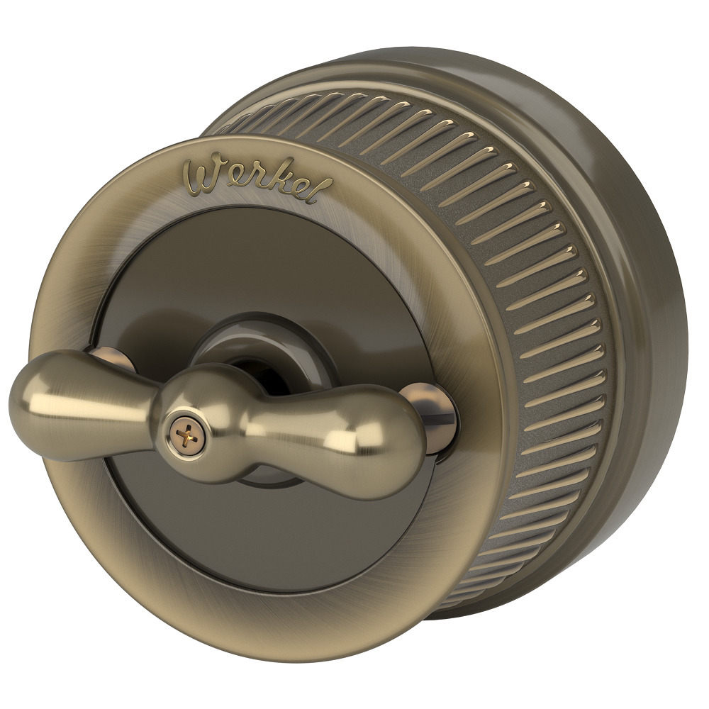 original-12907.jpg Выключатель Werkel Ретро двухклавишный встраиваемый бронза на 4 положения (a050767) — изображение 1