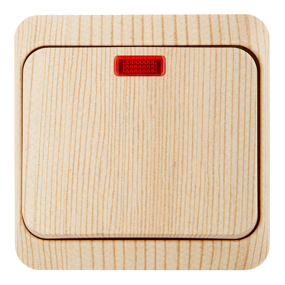 original-1296.jpg Выключатель Systeme Electric Этюд одноклавишный накладной сосна с подсветкой (BA10-005D) — изображение 1