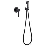 Смеситель с гигиеническим душем встраиваемый Abber Emotion со скрытой частью в комплекте черный (AF8825B)