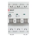 Выключатель нагрузки EKF PROxima ВН-63N 3Р 63А 400 В на DIN-рейку (S63363)