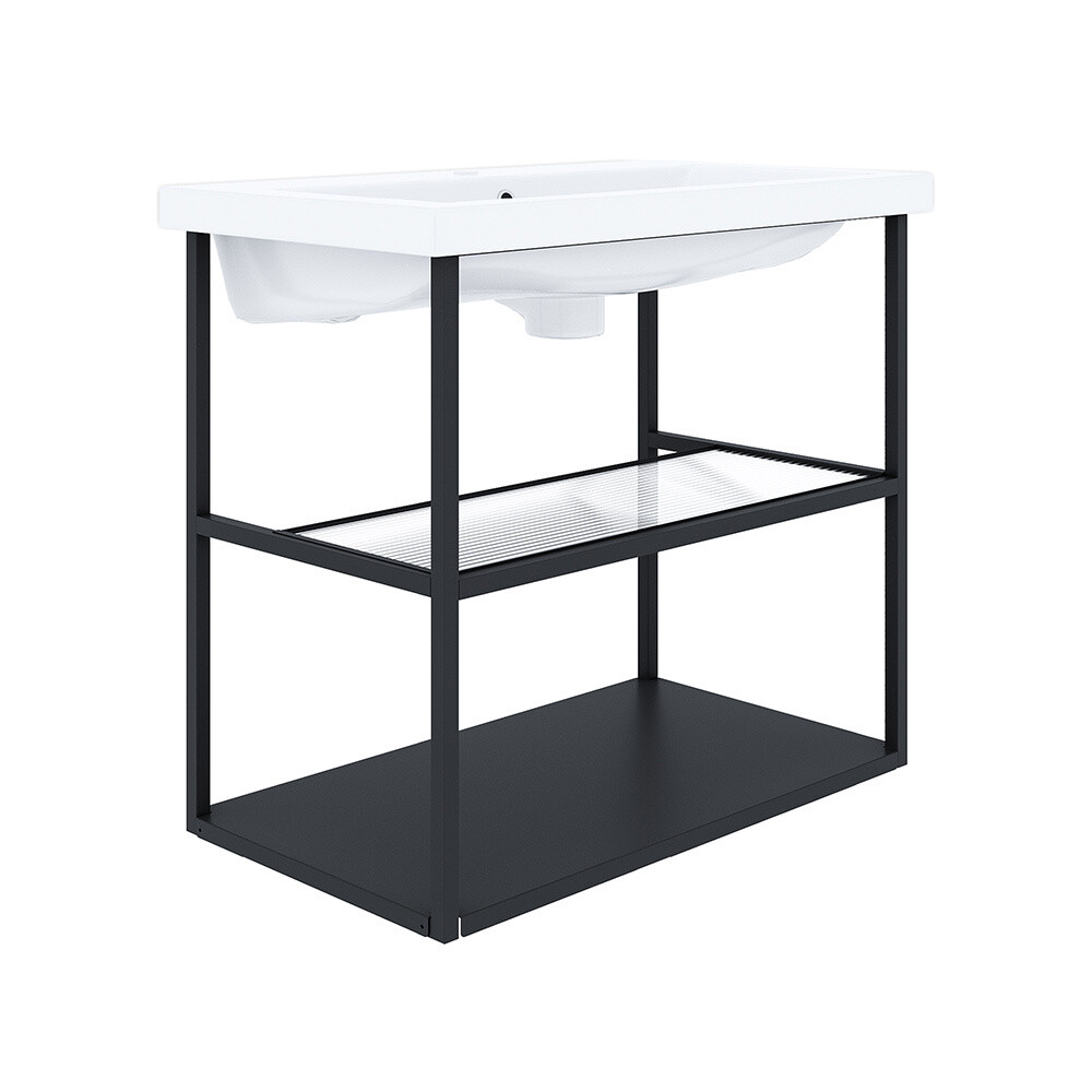 original-13765.jpg Тумба под раковину Ulitka Parus 80 см подвесная черная (74104505) — изображение 1