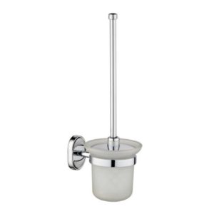 Ершик для унитаза РМС подвесной стекло/металл белый/хром (A7020)