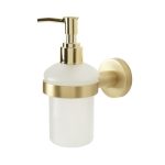 Дозатор для мыла Zenfort 23583 с держателем стекло матовый/металл золото (102048)