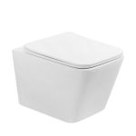 Унитаз подвесной Abber Rechteck безободковый белый с сиденьем дюропласт микролифт (AC1201T)