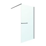 Душевая перегородка Ulitka Walk in Light черная 120х195 см стекло матовое 8 мм с полотенцедержателем (74104573)