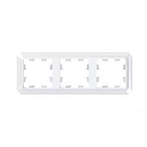 Рамка Systeme Electric AtlasDesign Antique трехместная белая (ATN100103)
