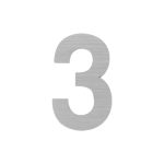 Цифра самоклеящаяся 3 Fuaro SS304 50х30 мм сатинированный хром