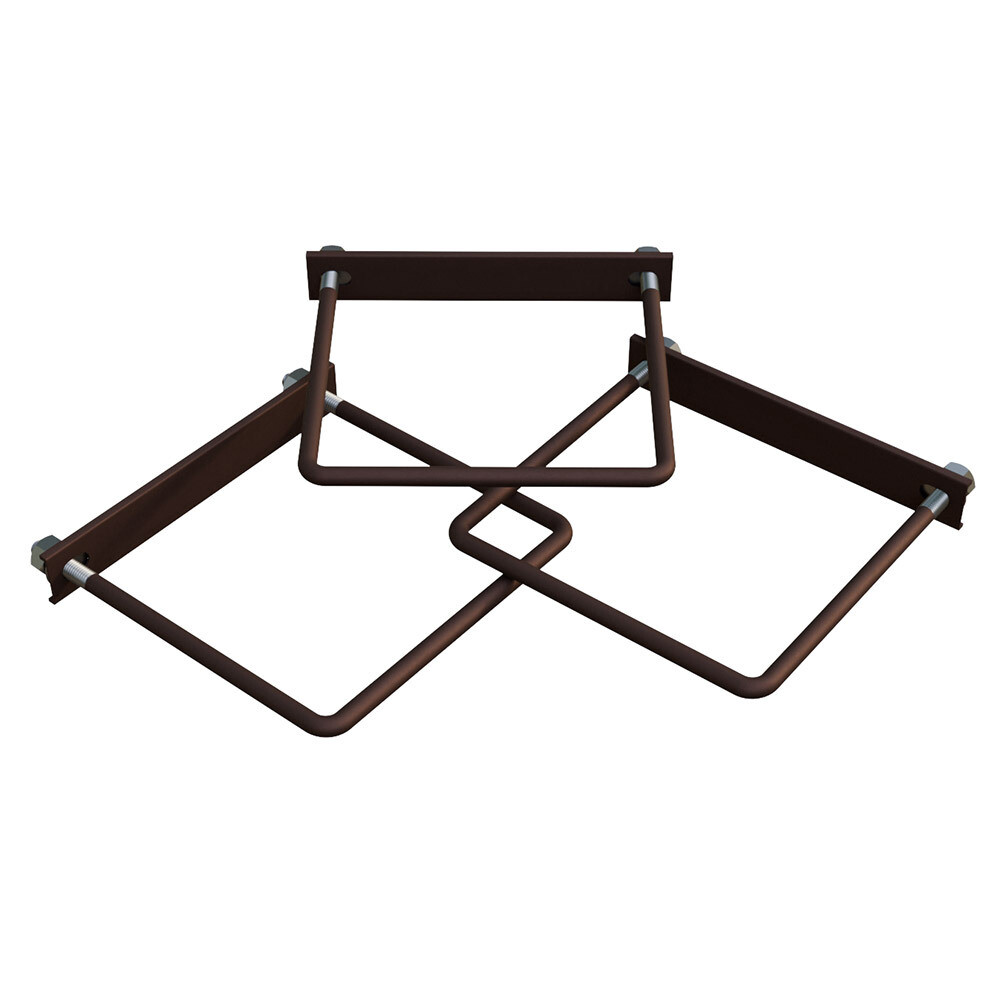 original-14458.jpg Крепление сетки/секции заборной к столбам 60х60 мм коричневое RAL 8017 (3 шт.) — изображение 1