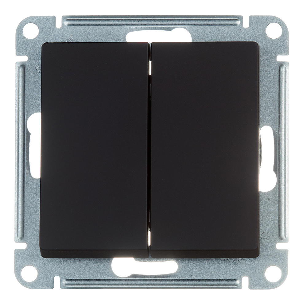 original-14554.jpg Переключатель Systeme Electric AtlasDesign двухклавишный встраиваемый карбон (ATN001065) — изображение 1