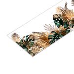 Панель стеновая пластик для кухни 4000х600х1,5 мм графичные листья