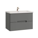 Комплект тумба с раковиной Sanstar Noche 80 см подвесная графит софт (424.1-1.4.1.ККОМ)