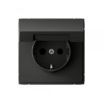 Розетка Systeme Electric ArtGallery встраиваемая базальт со шторками с крышкой (SE GAL001446)