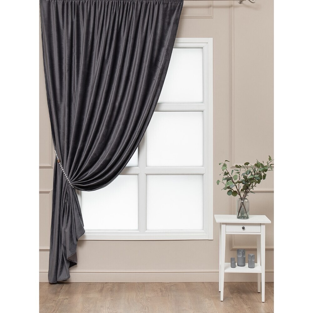 original-15982.jpg Штора бархат серая 200х270 см Amore Mio (18646) — изображение 1