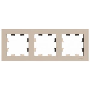 Рамка Systeme Electric AtlasDesign трехместная песочная (ATN001203)