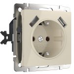 Розетка Werkel встраиваемая слоновая кость со шторками (a051486)