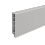 Плинтус ПВХ напольный Ideal Дюра 80 мм светло-серый 2200 мм прямоугольный