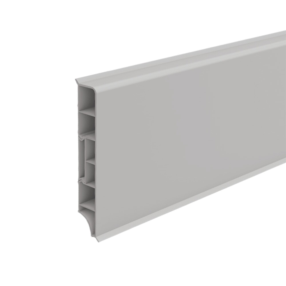 original-16364.jpg Плинтус ПВХ напольный Ideal Дюра 80 мм светло-серый 2200 мм прямоугольный — изображение 1