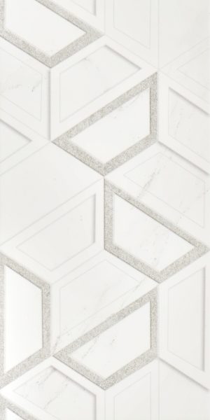 Плитка облицовочная Нефрит Фьюжен геометрия белая 400х200х8 мм (15 шт.=1,2 кв.м)