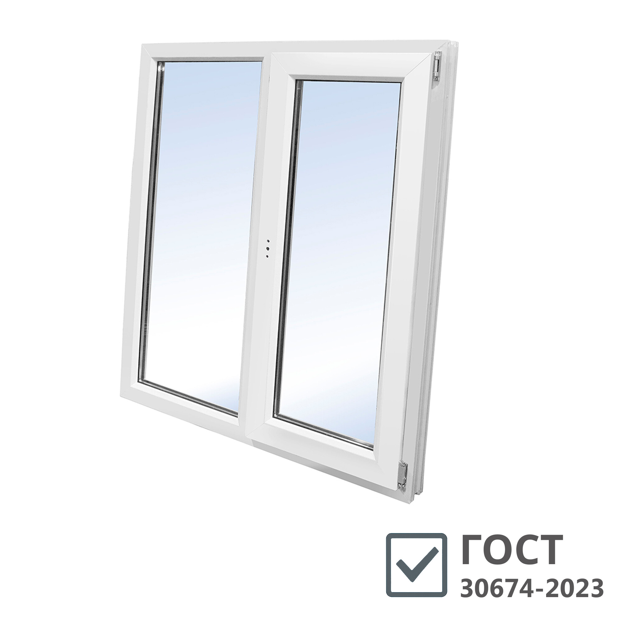 original-16564.jpg Пластиковое окно VEKA WHS Halo 60 1440х1200 мм 2 створки левая глухая правая поворотно-откидная однокамерное — изображение 1