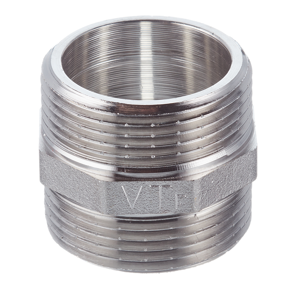 original-16629.jpg Ниппель Valtec 1 1/4 НР(ш) х 1 1/4 НР(ш) латунный (VTr.582.N.0007) — изображение 1
