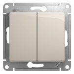 Переключатель Systeme Electric Glossa двухклавишный встраиваемый молочный (GSL000965)