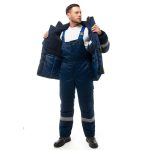 Костюм рабочий мужской утепленный Спрут Бруклин 48-50 рост 182-188 см темно-синий/васильковый