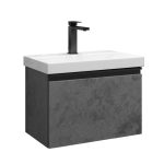 Комплект тумба с раковиной Comforty Пальмира 60 см подвесная бетон светлый (CF19696BX-60)