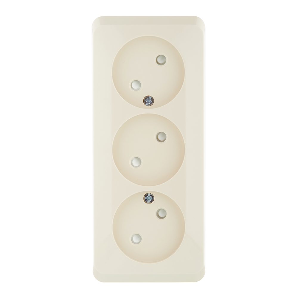 original-1719.jpg Розетка Systeme Electric Этюд накладная кремовая со шторками (PA16-010K) — изображение 1