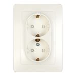 Розетка Systeme Electric Blanca встраиваемая молочная со шторками (BLNRS001122)