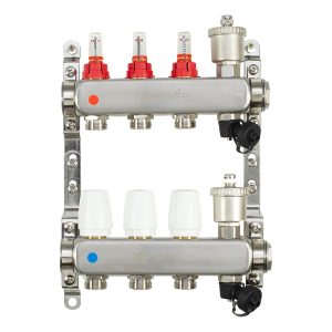 Коллекторная группа с расходомерами Ondo 1 ВР(г) х 3 выхода 3/4 НР(ш) ЕК х 1 ВР(г)