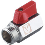Кран шаровой латунный Valtec 1/2 ВР(г) х 1/2 НР(ш) мини прямой (VT.331.N.04)