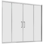 Шторка на ванну раздвижная 170х140х0,6 см профиль хром Abber Schwarzer Diamant (AG57170M)