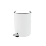 Ведро для мусора Primanova Lenox с крышкой 5 л пластик белое с педалью